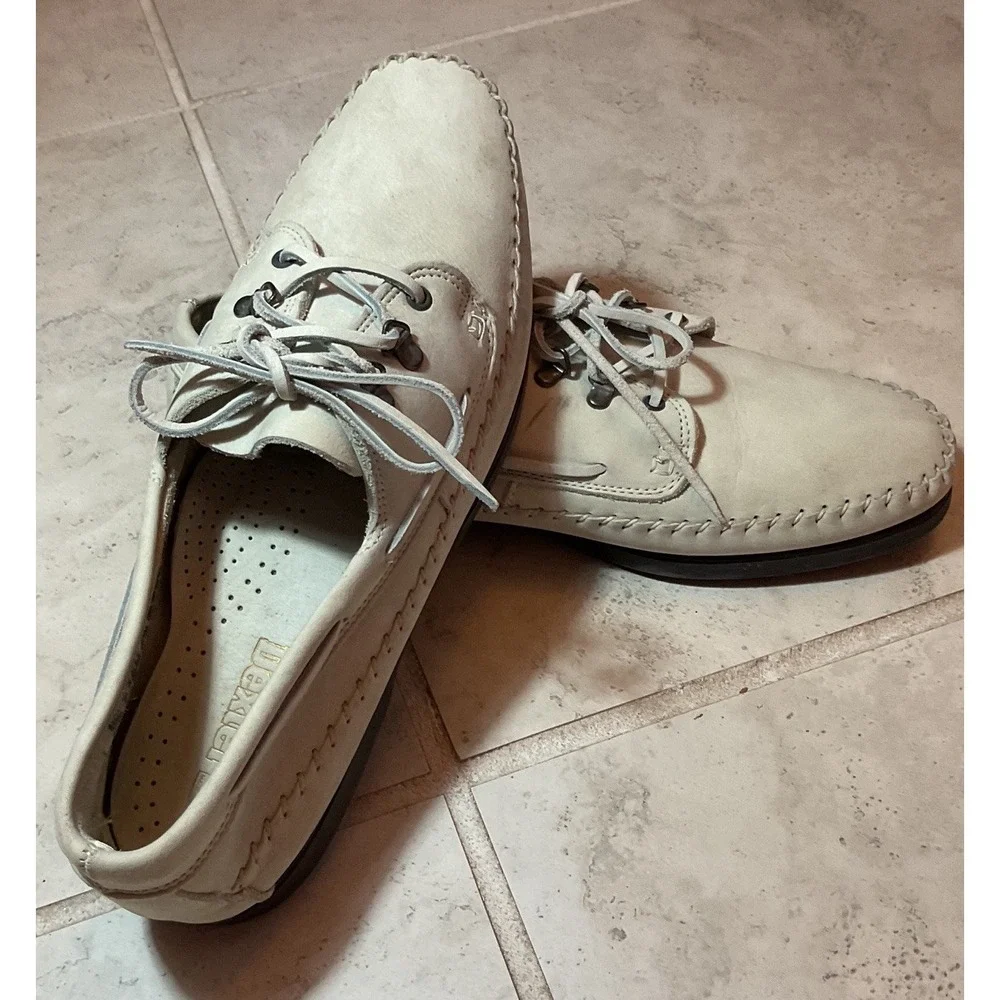 US 13M Vintage Dexter Navigator Men's Leather Boat Tan Shoes/Loafer